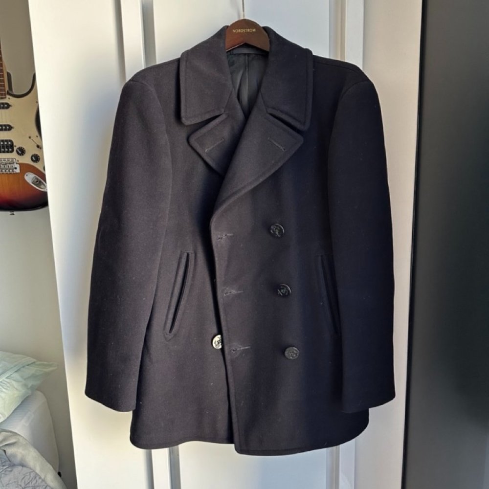 Vintage Navy Peacoat - Authentic Wool Military/Navy Peacoat